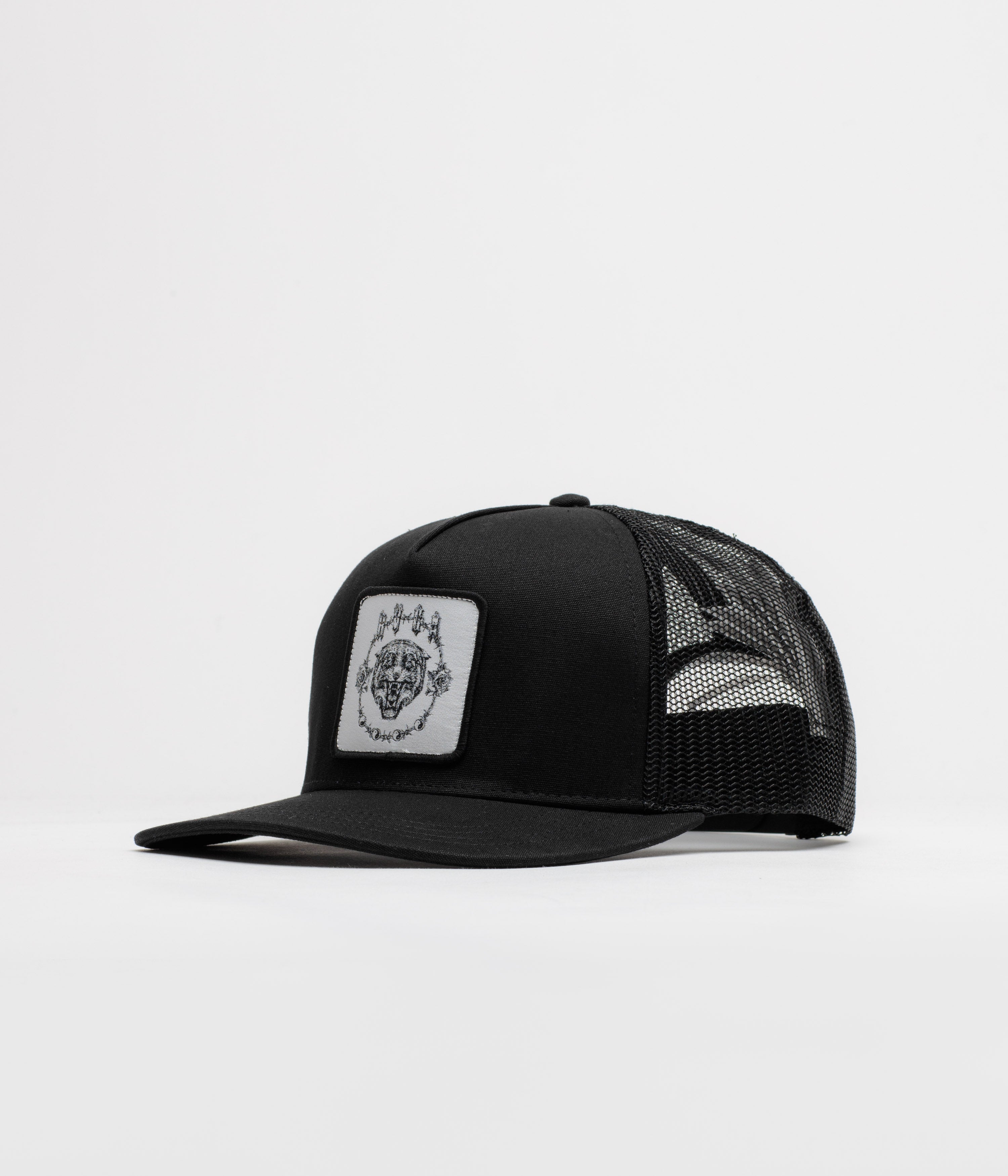 RVCA Benj Tiger Eyes Trucker Cap in Black