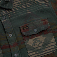 RVCA Dayshift Blanket Flannel Shirt in Hunter Green thumbnail