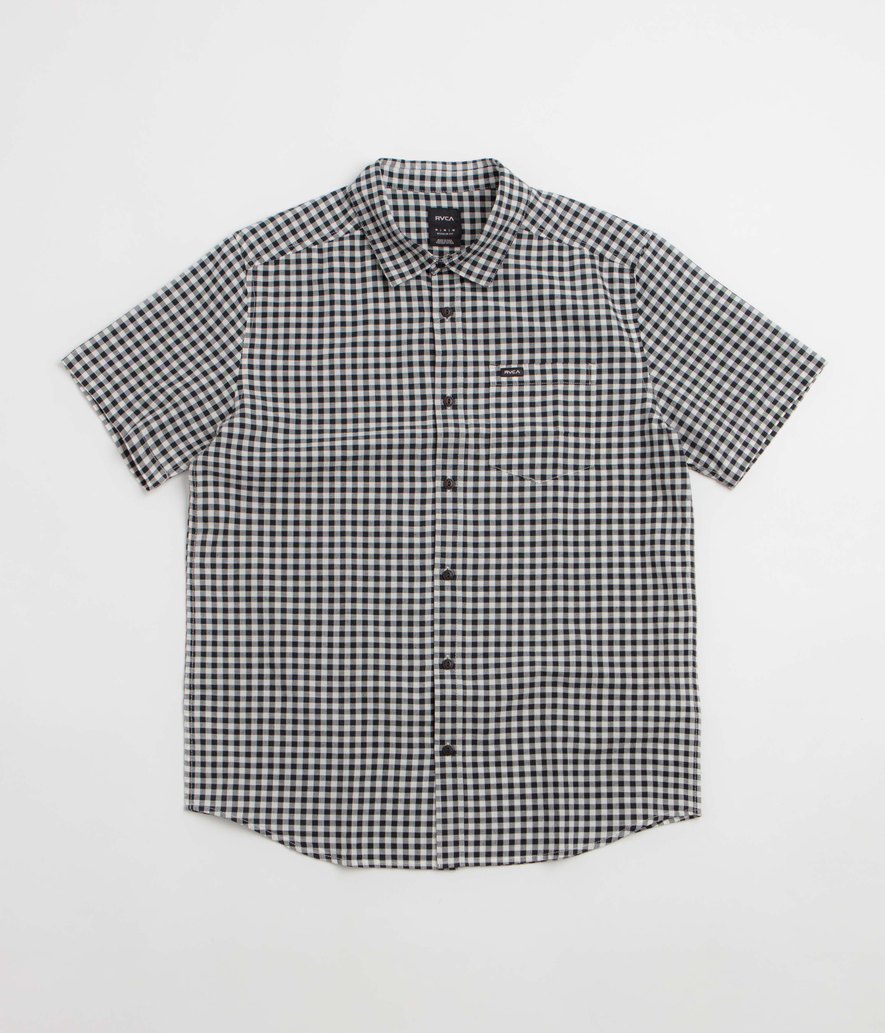RVCA Overspray Short Sleeve Shirt - Black / White