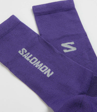 Salomon 365 Crew Socks in Deep Blue and Lava Falls
