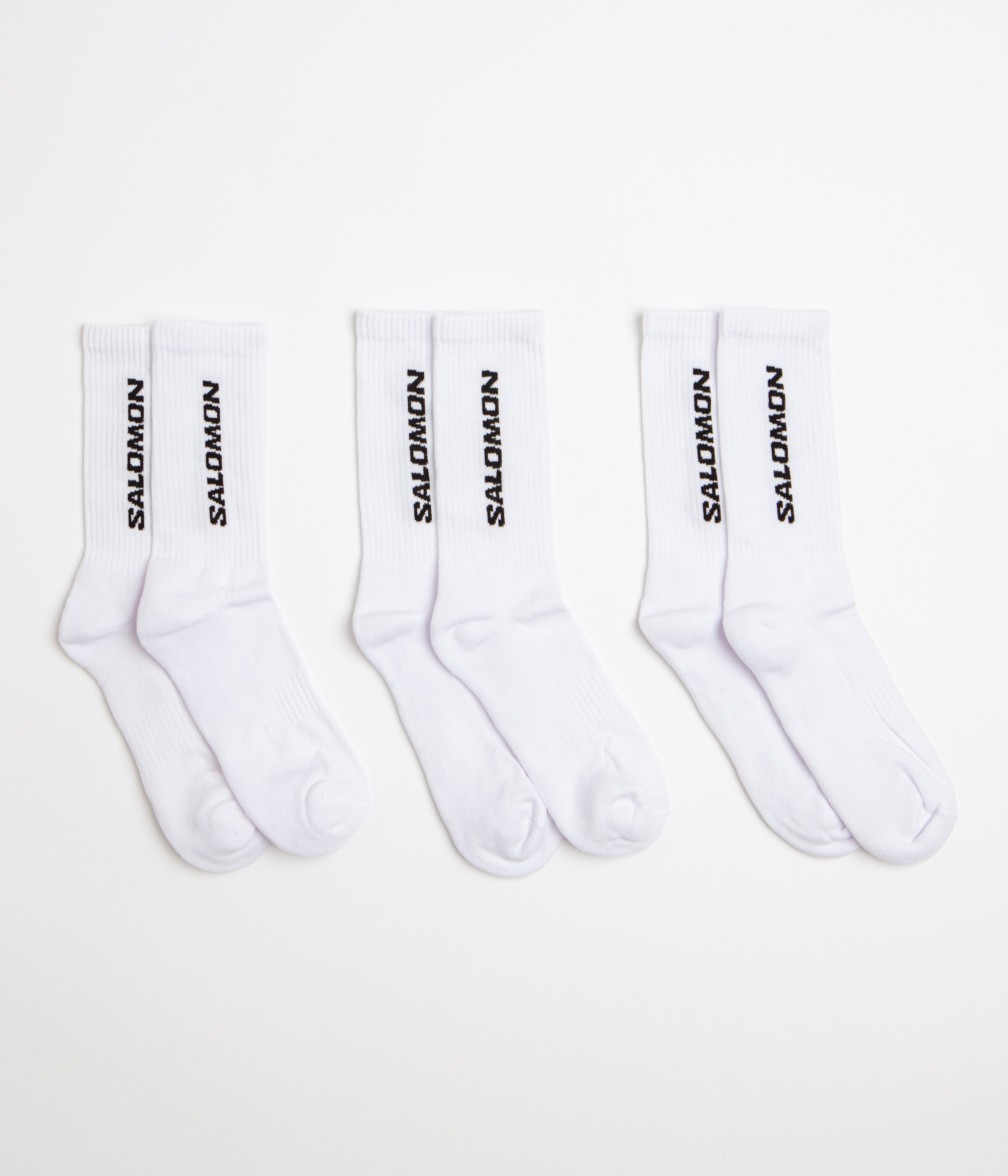 Salomon Everyday Crew Socks (3 Pack) in White and White / White