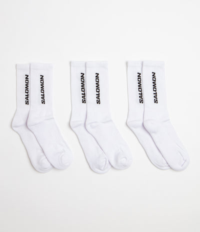 Salomon Everyday Crew Socks (3 Pack) in White and White / White