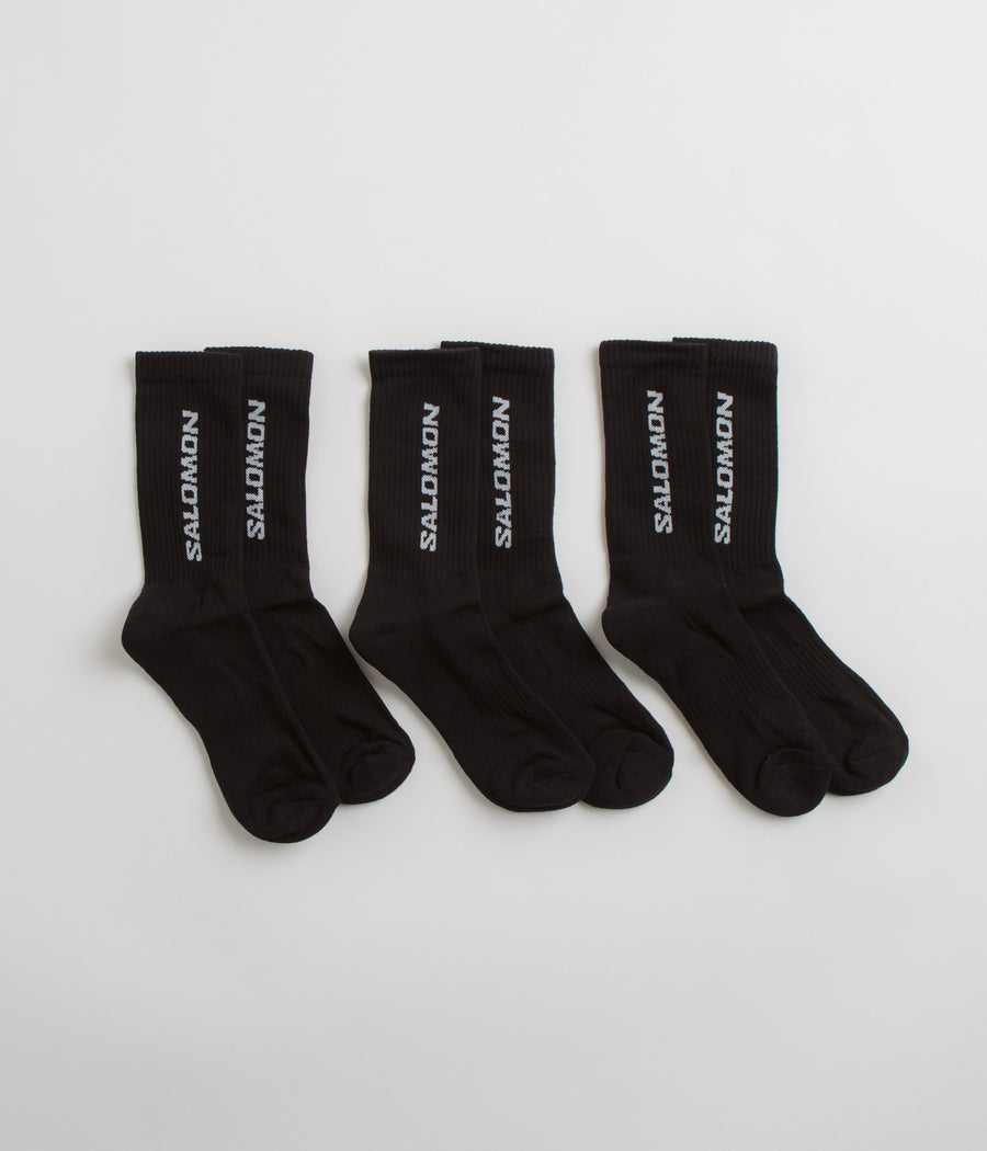 Salomon Everyday Crew Socks (3 Pack) - Black / Black / Black