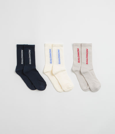 Salomon Everyday Crew Socks (3 Pack) - Spellbound / Vanilla Ice / Lunar Rock
