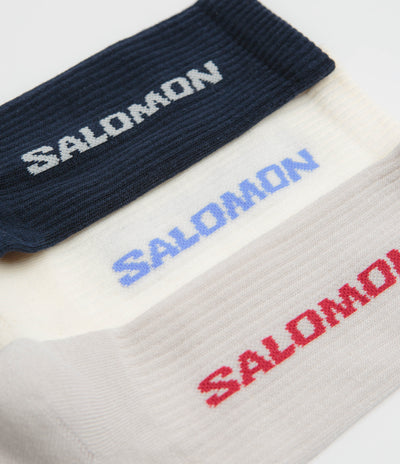 Salomon Everyday Crew Socks (3 Pack) - Spellbound / Vanilla Ice / Lunar Rock