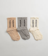 Salomon Everyday Crew Socks (3 Pack) in Vanilla Ice and Metal / Hazelnut