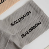 Salomon Everyday Crew Socks (3 Pack) in Vanilla Ice and Metal / Hazelnut thumbnail