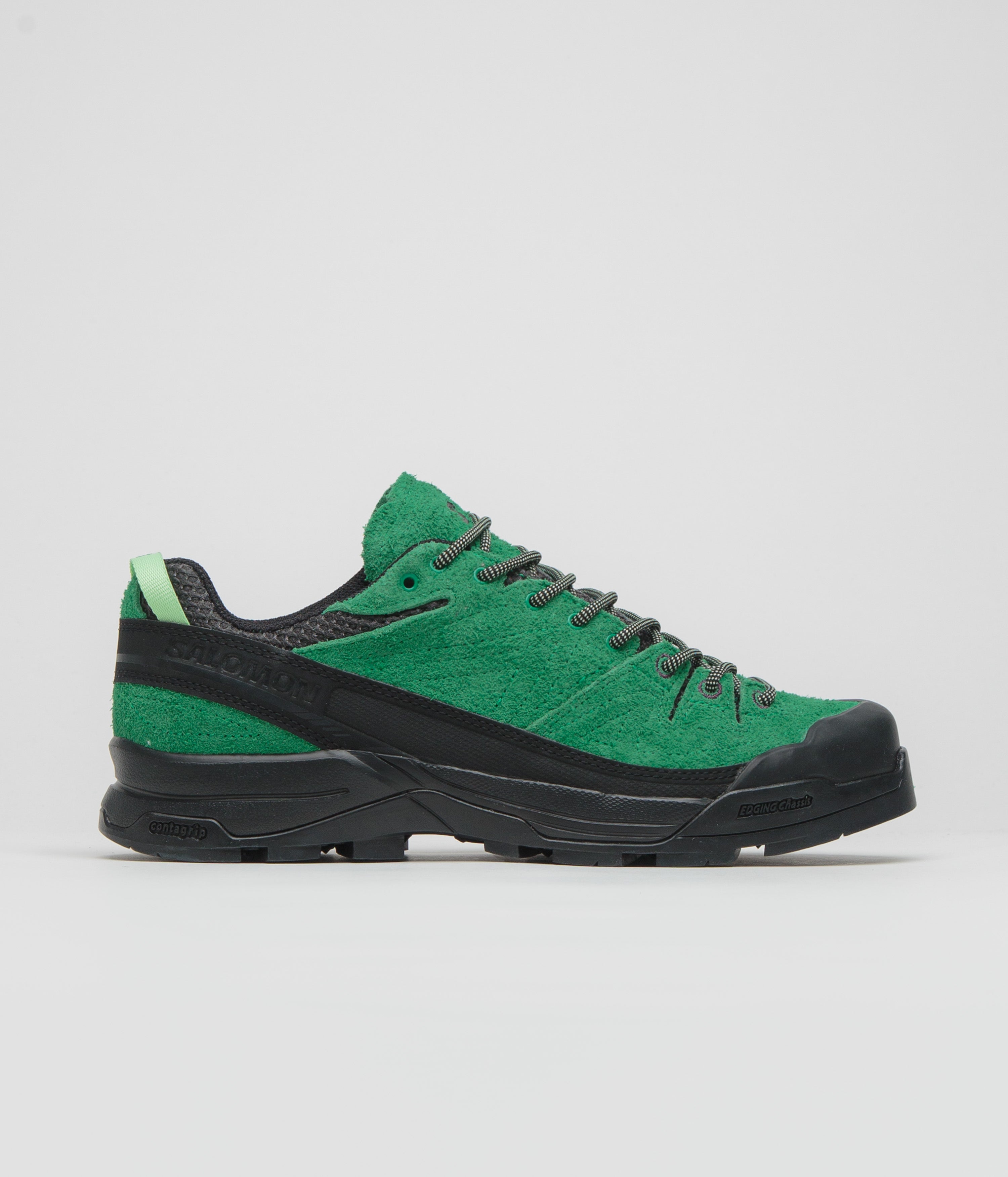 Salomon X-ALP Suede Shoes in Black and Parakeet / Patina Green