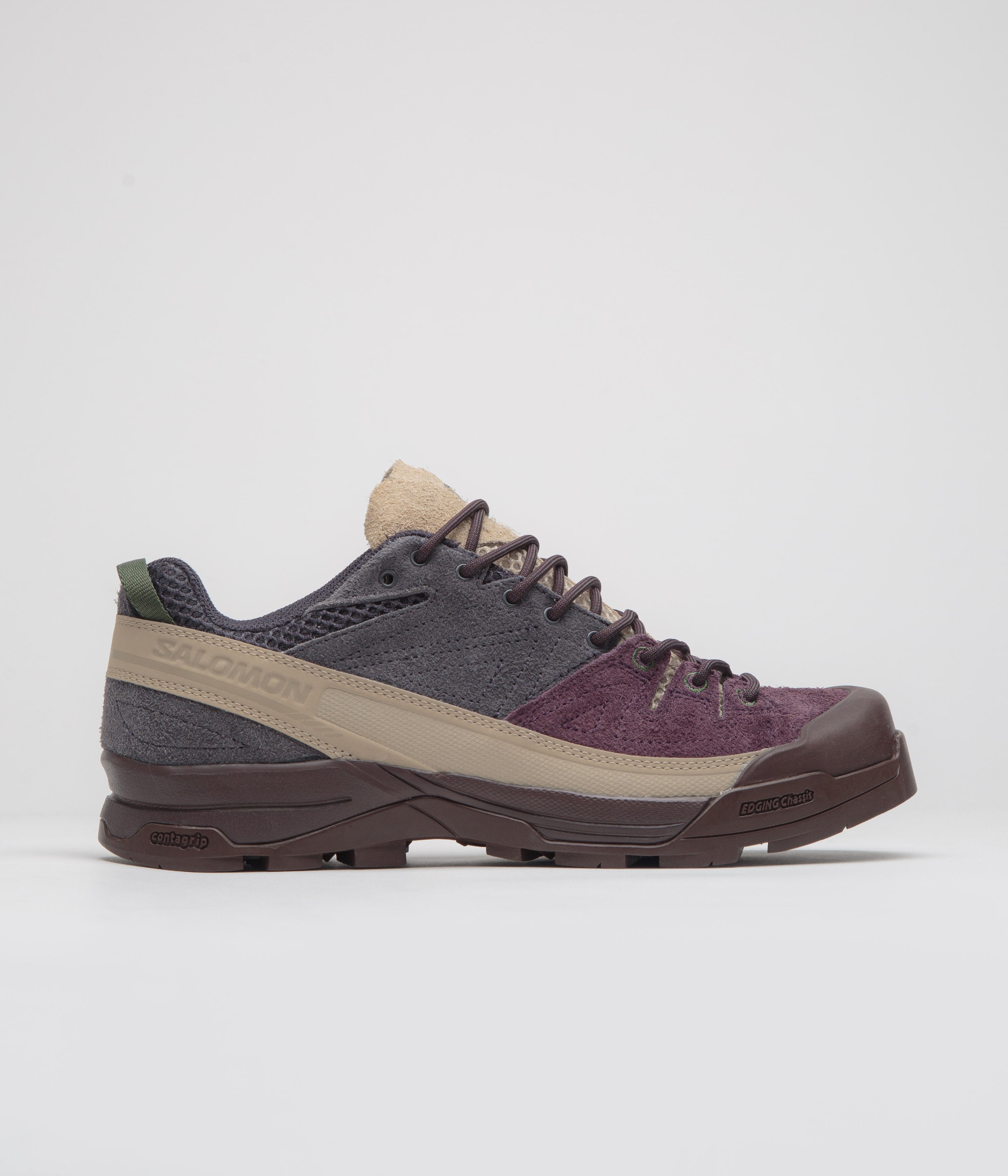 Salomon X-ALP Suede Shoes in Plum Perfect and Nine Iron / Safari