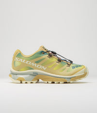 Salomon XT-4 OG Aurora Borealis Shoes in Southern Moss and Transparent Yellow / Deep Dive