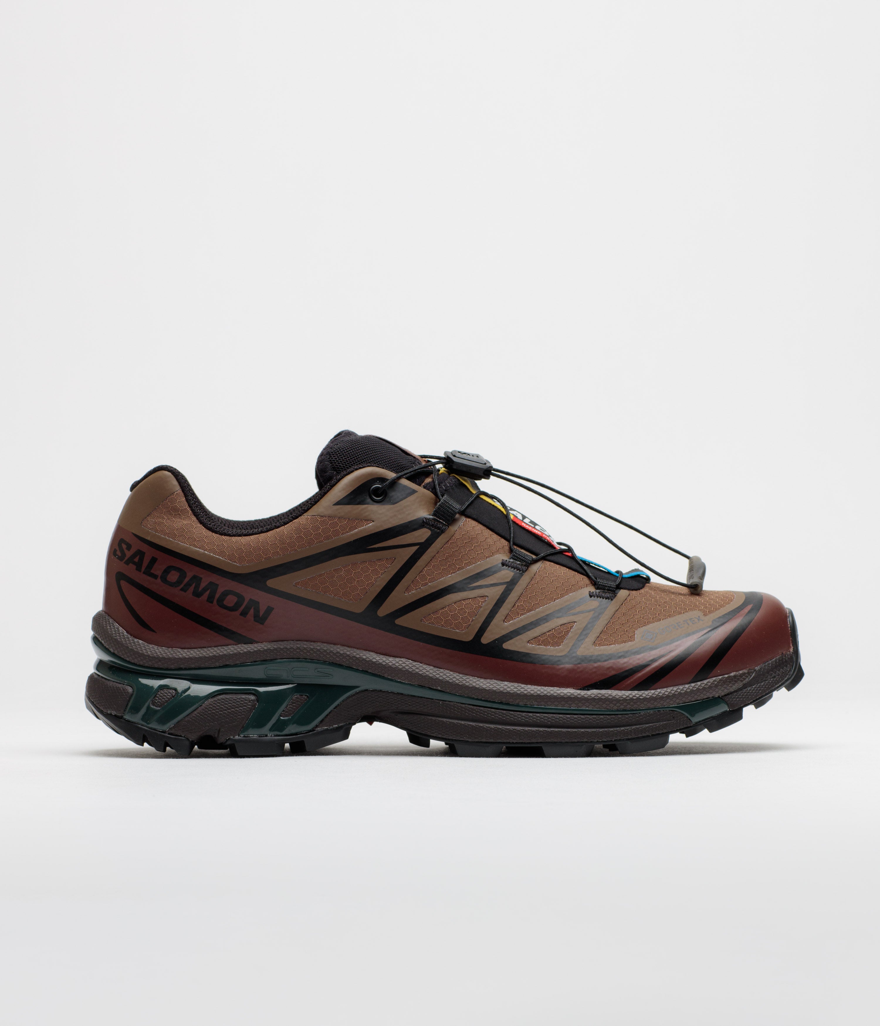 Salomon XT-6 GTX Shoes - Mustang / Bitter Chocolate / Green Gable