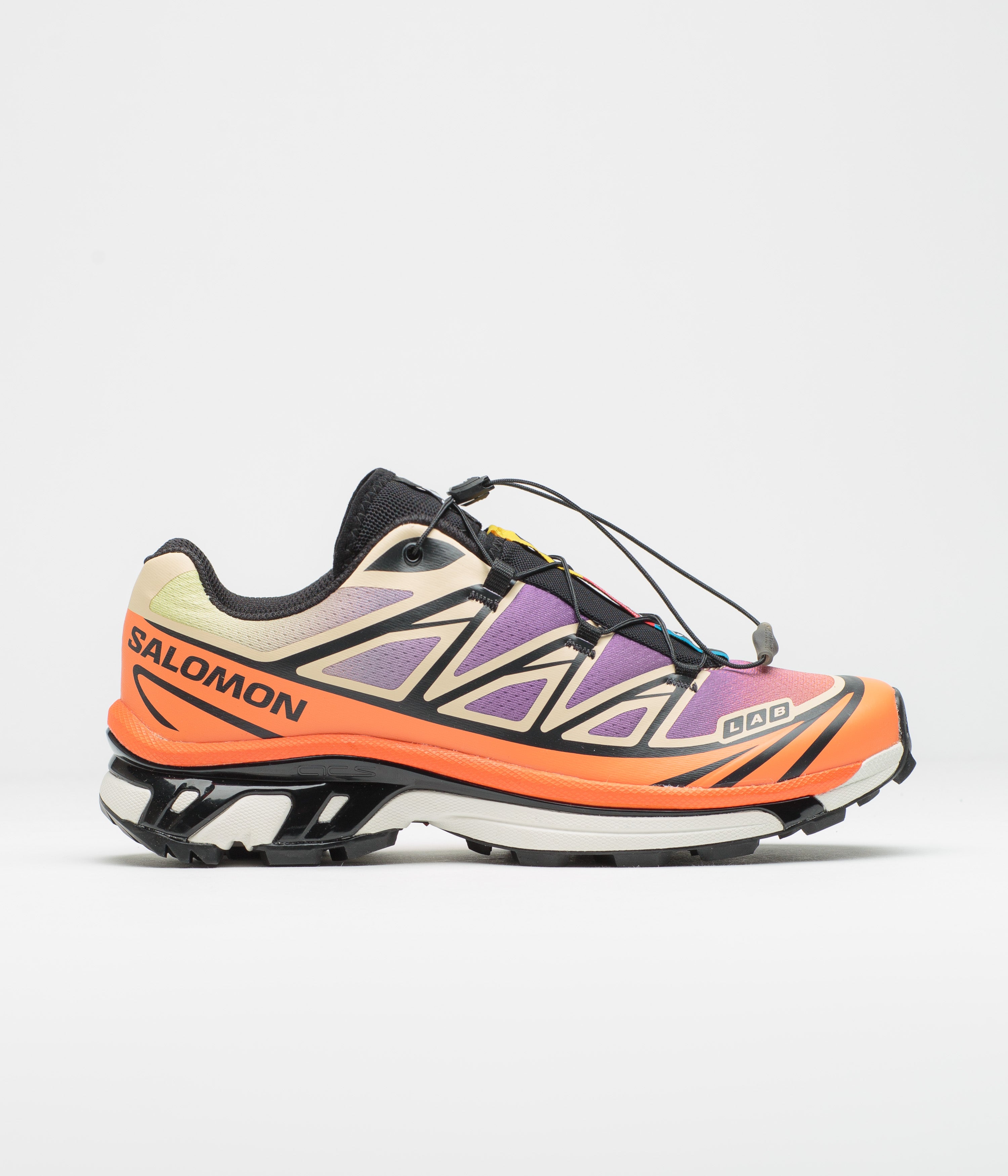Salomon XT-6 Shoes - Black / Almond Cream / Dragon Fire