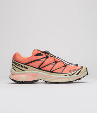 Salomon XT-6 Shoes in Living Coral and Black / Cement