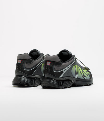 Salomon XT-Whisper Shoes in Black and Asphalt / Acid Lime