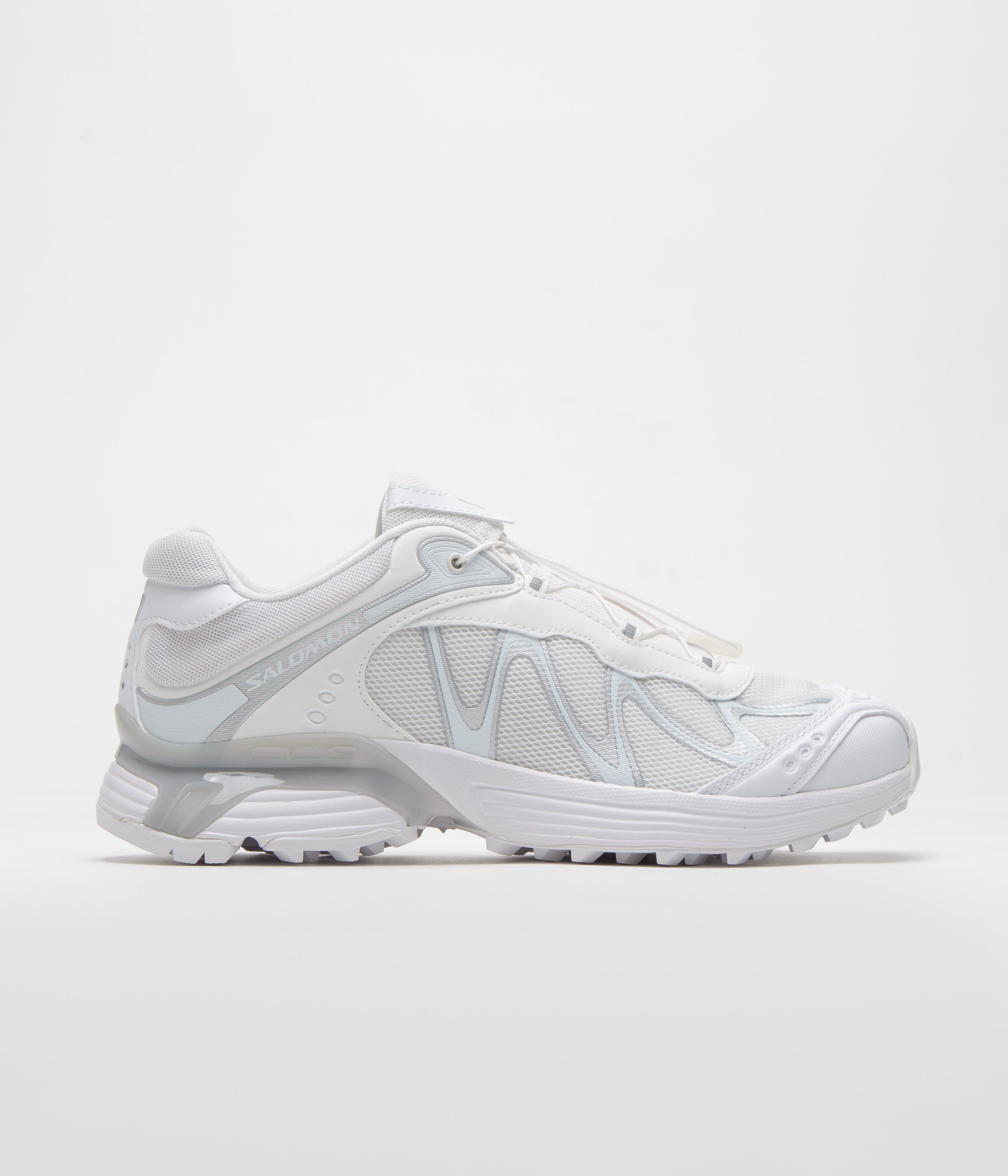 Salomon XT-Whisper Shoes in White and Lunar Rock / Silver