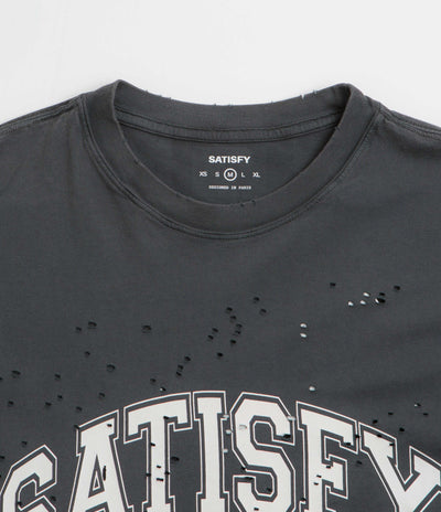 Satisfy MothTech Varsity Logo T-Shirt - Aged Black
