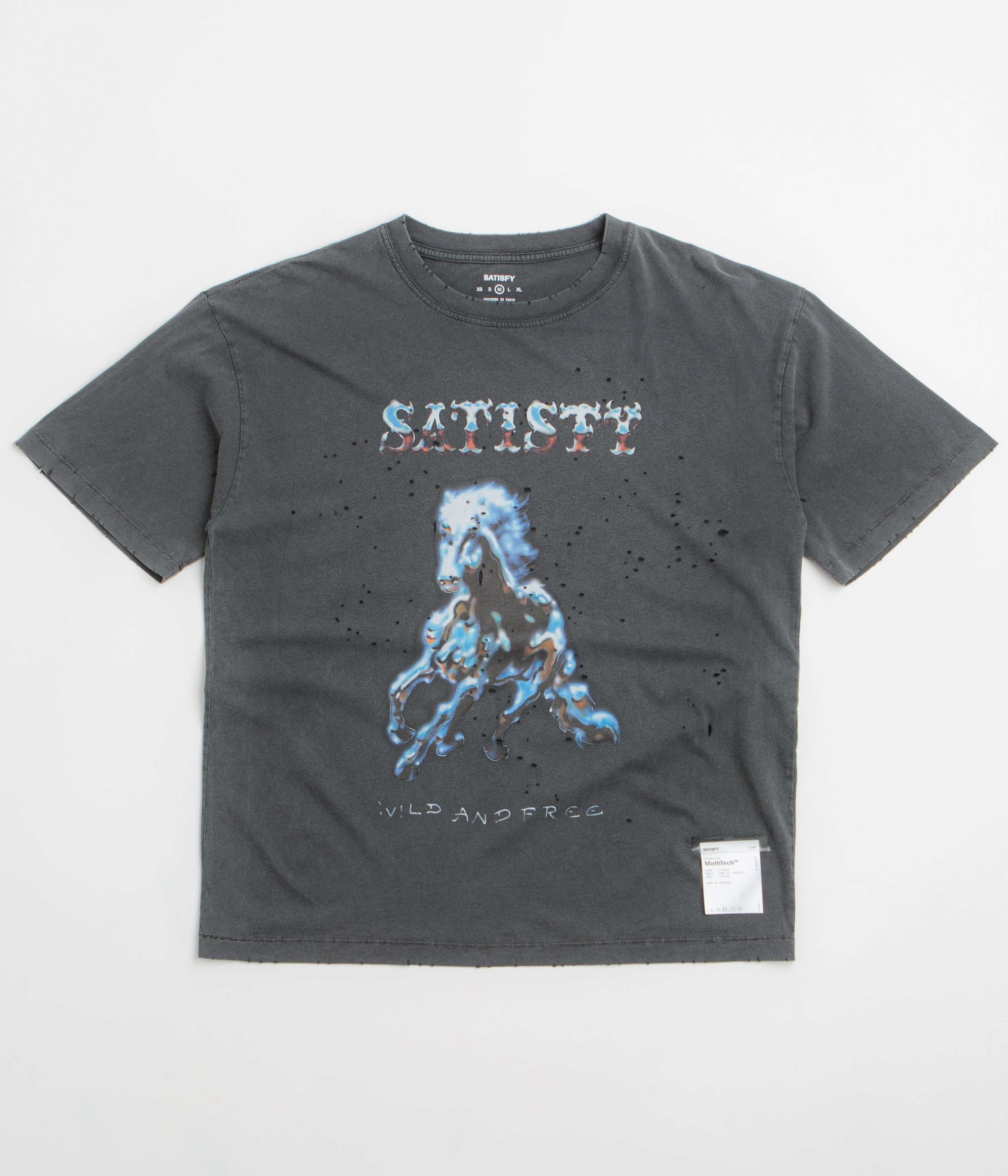 Satisfy MothTech Wild and Free T-Shirt - Aged Black