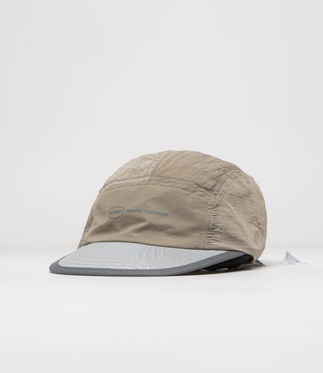 Satisfy Pink & Grey Rippy Trail Flat Cap Satisfy