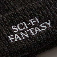 Sci-Fi Fantasy Mixed Yarn Logo Beanie - Black / Gray thumbnail