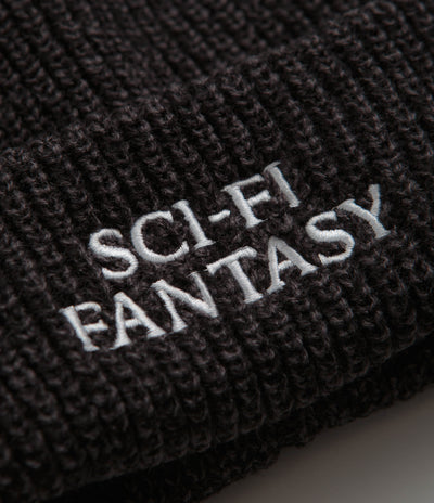 Sci-Fi Fantasy Mixed Yarn Logo Beanie - Black / Gray