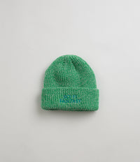 Sci-Fi Fantasy Mixed Yarn Logo Beanie in Green and Cream