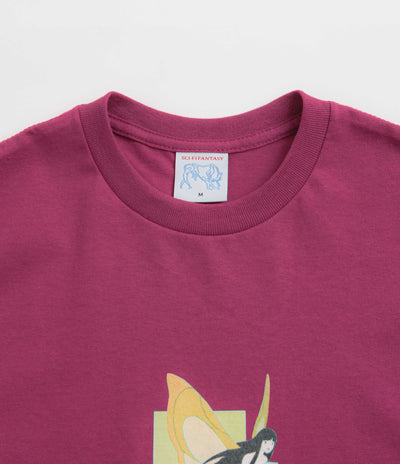 Sci-Fi Fantasy Moth Girl T-Shirt - Berry