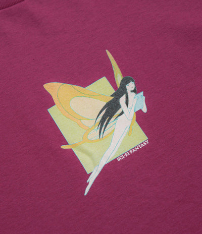 Sci-Fi Fantasy Moth Girl T-Shirt - Berry