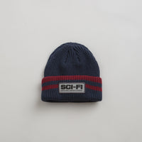 Sci-Fi Fantasy Reflective Patch Beanie in Navy and Red thumbnail