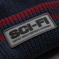 Sci-Fi Fantasy Reflective Patch Beanie in Navy and Red thumbnail