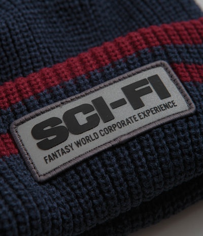 Sci-Fi Fantasy Reflective Patch Beanie - Navy / Red