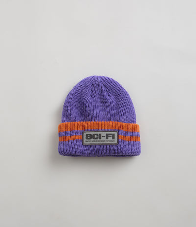Sci-Fi Fantasy Reflective Patch Beanie - Purple / Orange
