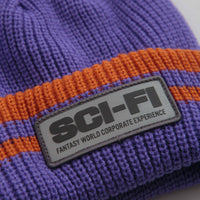 Sci-Fi Fantasy Reflective Patch Beanie - Purple / Orange thumbnail