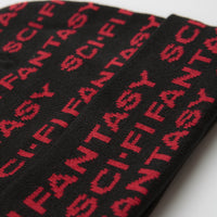 Sci-Fi Fantasy Repeat Logo Beanie in Black thumbnail