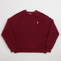 Service Works Artichoke Chunky Knit Crewneck Sweatshirt - Burgundy thumbnail