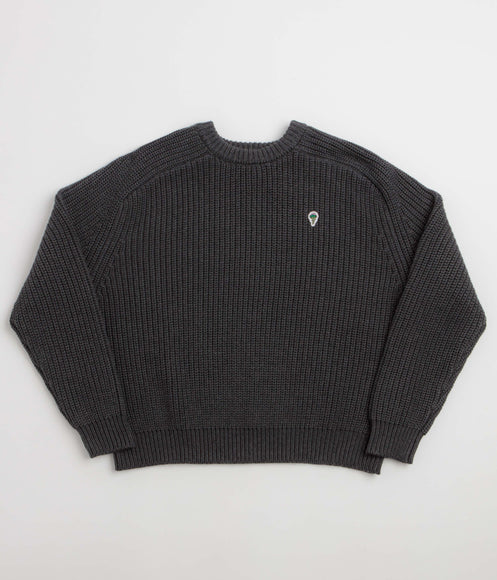 Service Works Artichoke Chunky Knit Crewneck Sweatshirt - Charcoal