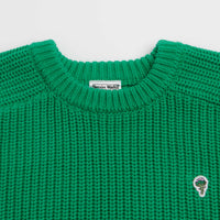 Service Works Artichoke Chunky Knit Crewneck Sweatshirt - Derry Green thumbnail