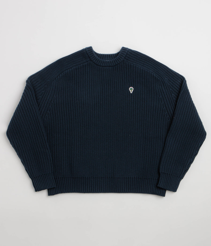 Service Works Artichoke Chunky Knit Crewneck Sweatshirt in Navy