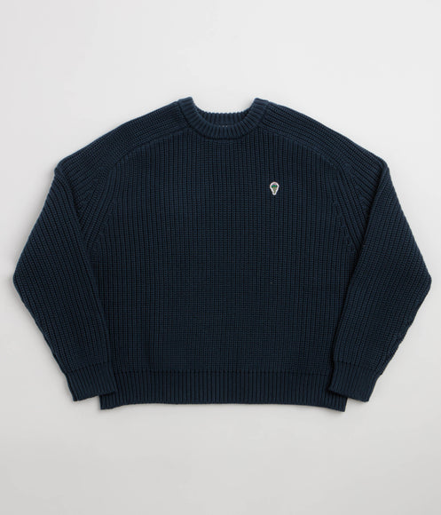 Service Works Artichoke Chunky Knit Crewneck Sweatshirt - Navy