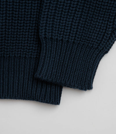 Service Works Artichoke Chunky Knit Crewneck Sweatshirt - Navy