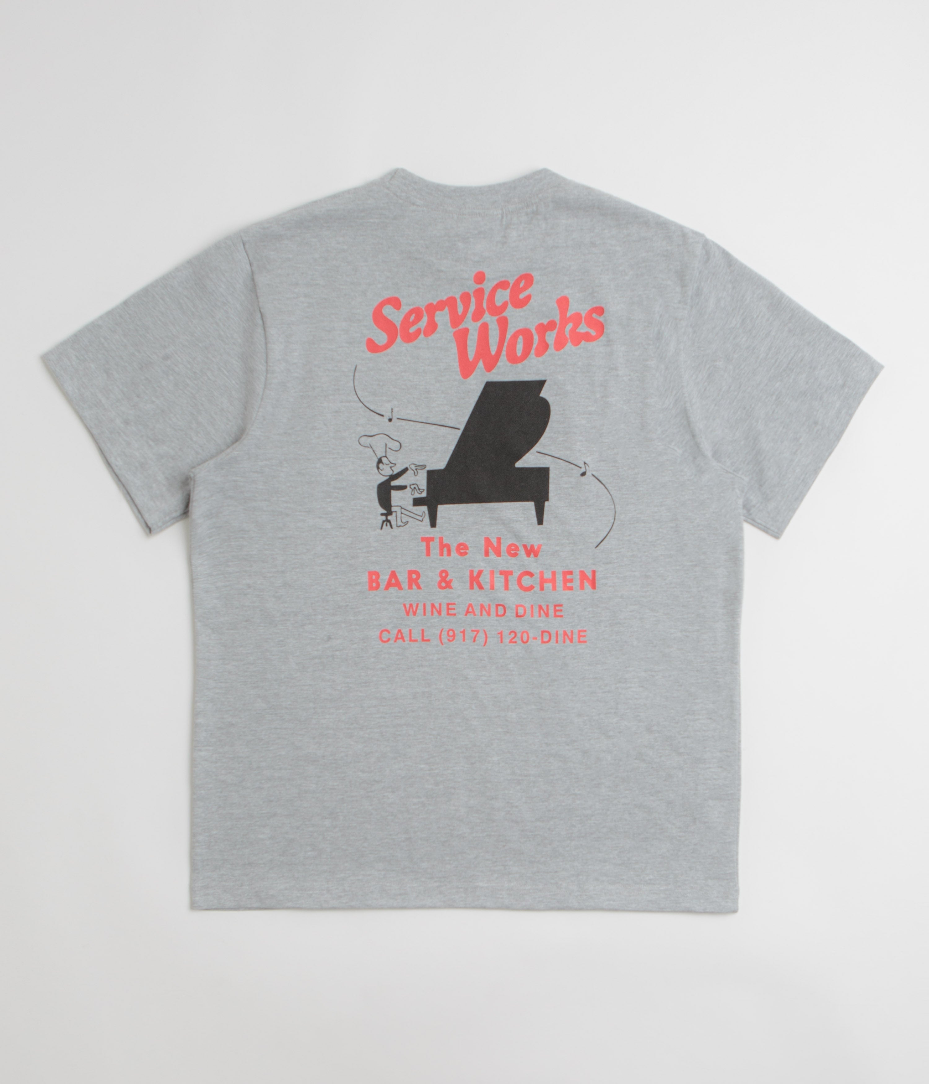 Service Works Bar + Kitchen T-Shirt in Heather Grey