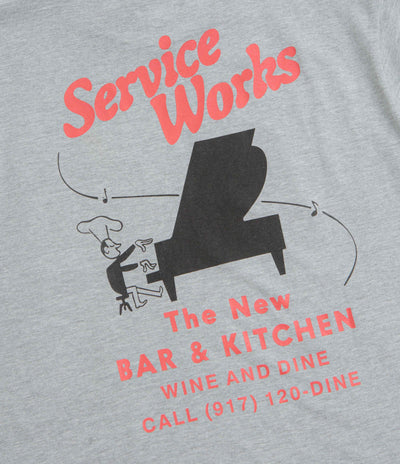 Service Works Bar + Kitchen T-Shirt in Heather Grey