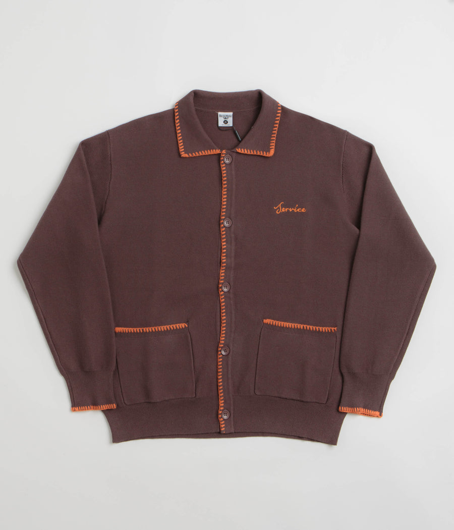 Service Works Blanket Stitch Cardigan in Brown