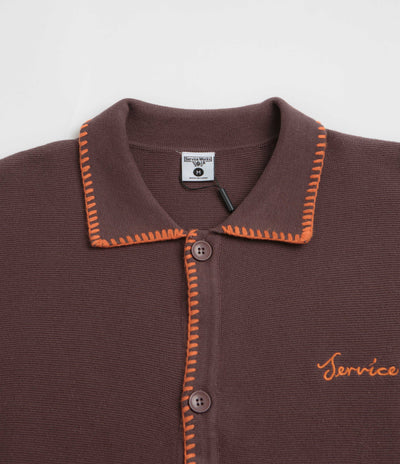 Service Works Blanket Stitch Cardigan in Brown