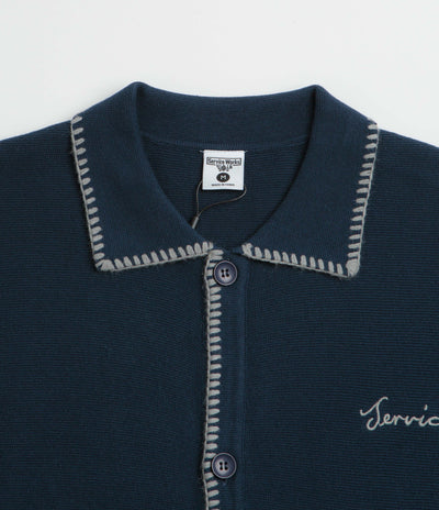Service Works Blanket Stitch Cardigan in Navy