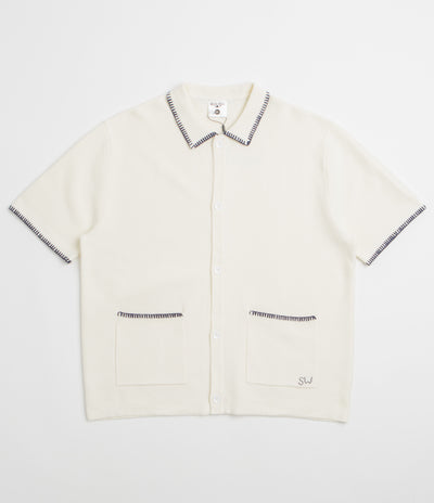 Service Works Blanket Stitch Knit Short Sleeve Shirt - Off-White