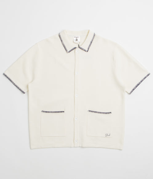 Service Works Blanket Stitch Knit Short Sleeve Shirt - Off-White
