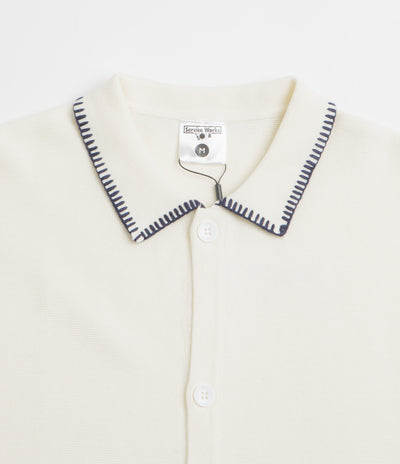 Service Works Blanket Stitch Knit Short Sleeve Shirt - Off-White