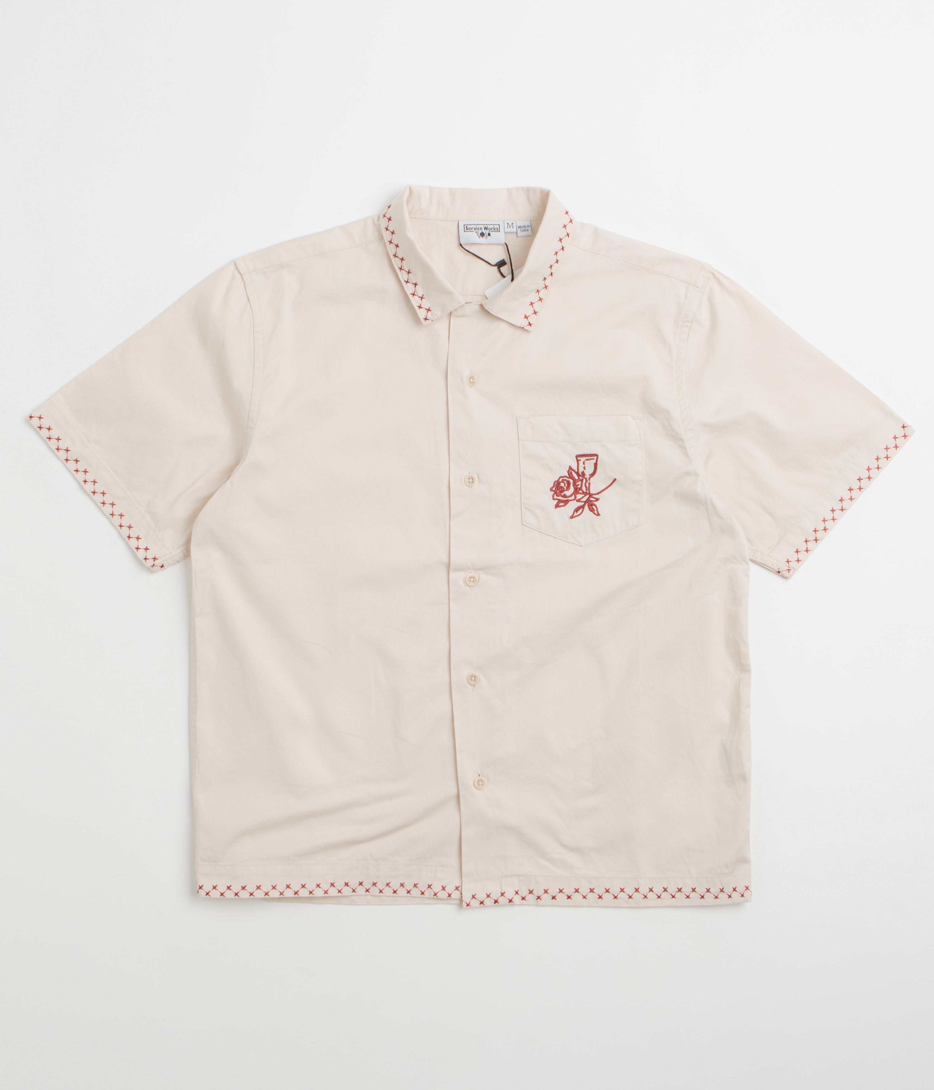 Service Works Border Short Sleeve Shirt - Off-White