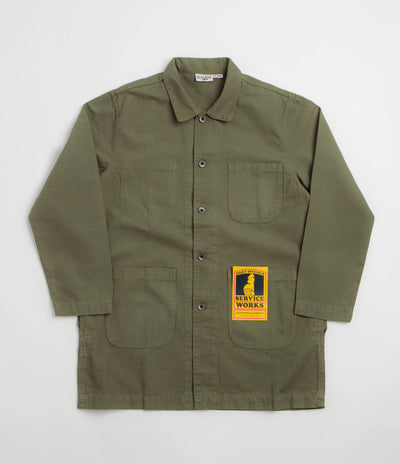 Service Works Canvas Long Shop Coat - Olive