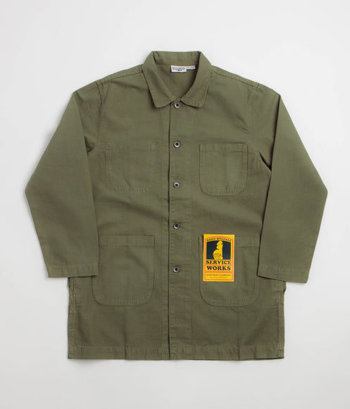Service Works Canvas Long Shop Coat - Olive